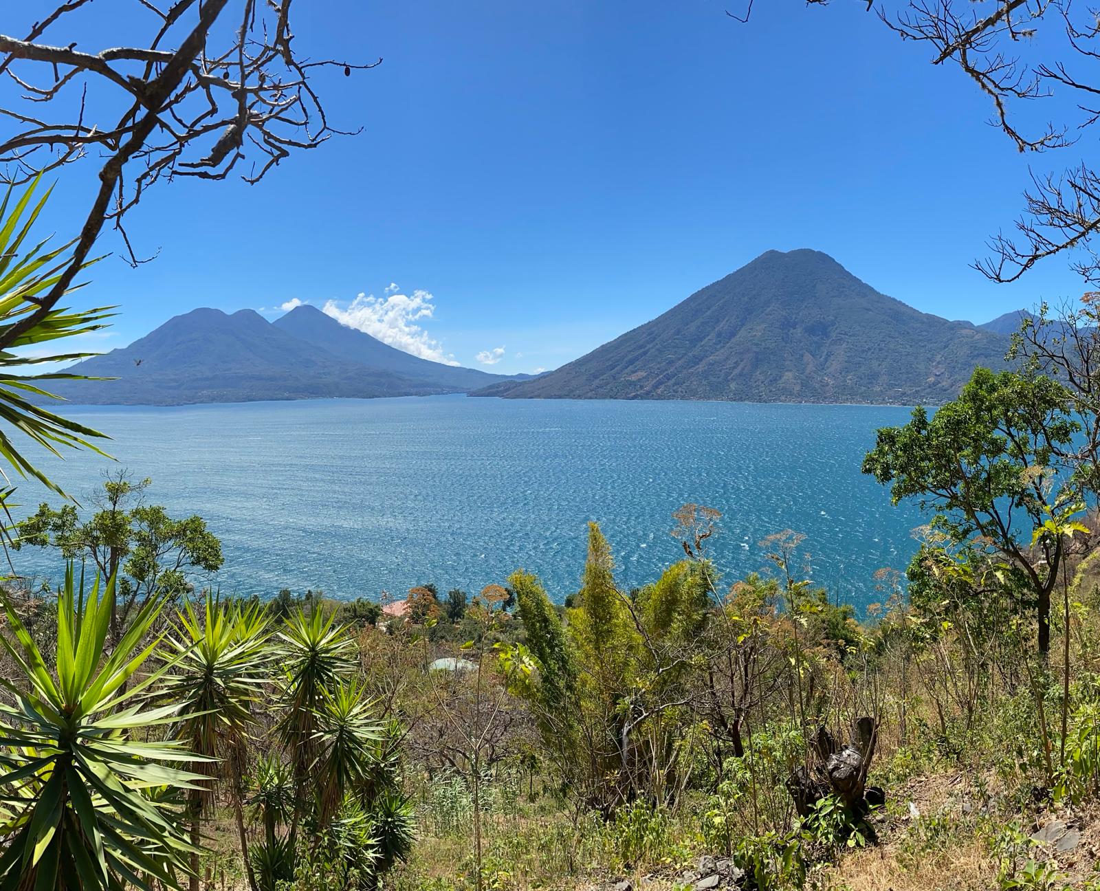 Elevated view from Pasajcap ridge road between San Marcos and Tzununá, Lake Atitlán Guatemala